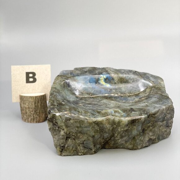 Labradorite Gemstone Dish - 5 lbs. 10 oz. | Crystal Bowl, Polished Geode - Picture 7 of 7